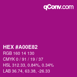 Color code: HEX #A00E82 | qconv.com