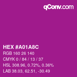 Color code: HEX #A01A8C | qconv.com