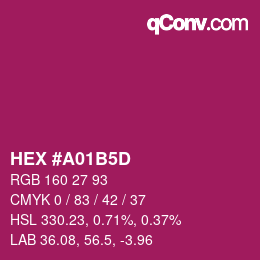 Color code: HEX #A01B5D | qconv.com