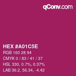 Code couleur: HEX #A01C5E | qconv.com