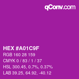 Color code: HEX #A01C9F | qconv.com
