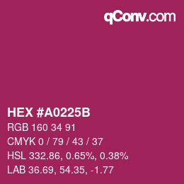 Color code: HEX #A0225B | qconv.com
