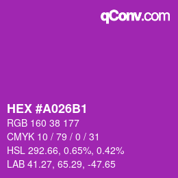 Color code: HEX #A026B1 | qconv.com