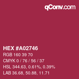 Color code: HEX #A02746 | qconv.com