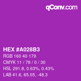 Color code: HEX #A028B3 | qconv.com
