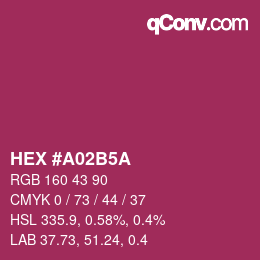 Color code: HEX #A02B5A | qconv.com