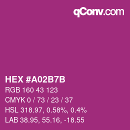 Color code: HEX #A02B7B | qconv.com