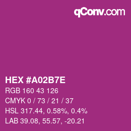 Color code: HEX #A02B7E | qconv.com