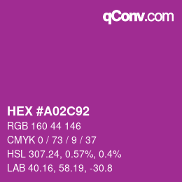 Color code: HEX #A02C92 | qconv.com