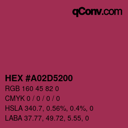 Color code: HEX #A02D5200 | qconv.com