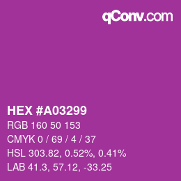 颜色代码: HEX #A03299 | qconv.com