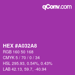颜色代码: HEX #A032A8 | qconv.com