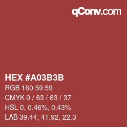 Código de color: HEX #A03B3B | qconv.com