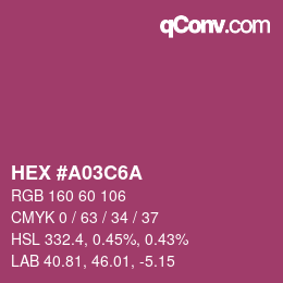Color code: HEX #A03C6A | qconv.com