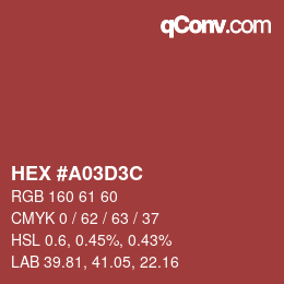 Color code: HEX #A03D3C | qconv.com