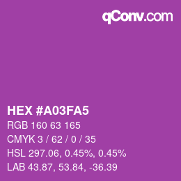 カラーコード: HEX #A03FA5 | qconv.com
