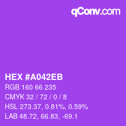 Color code: HEX #A042EB | qconv.com