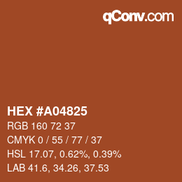 Color code: HEX #A04825 | qconv.com
