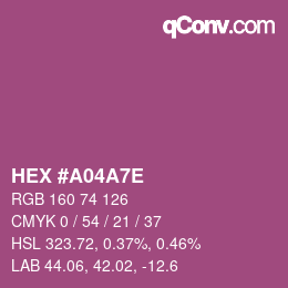 Color code: HEX #A04A7E | qconv.com