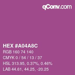 Color code: HEX #A04A8C | qconv.com