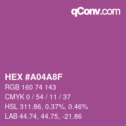 カラーコード: HEX #A04A8F | qconv.com