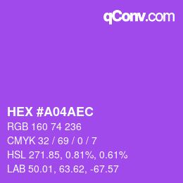 Farbcode: HEX #A04AEC | qconv.com