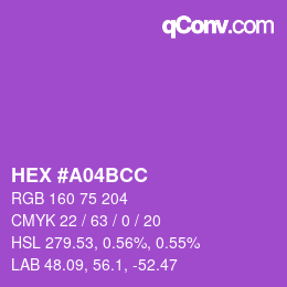 カラーコード: HEX #A04BCC | qconv.com