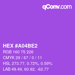 颜色代码: HEX #A04BE2 | qconv.com