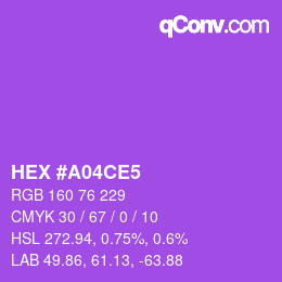 Color code: HEX #A04CE5 | qconv.com