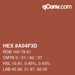 Farbcode: HEX #A04F3D | qconv.com