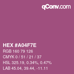 Color code: HEX #A04F7E | qconv.com