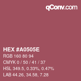 カラーコード: HEX #A0505E | qconv.com