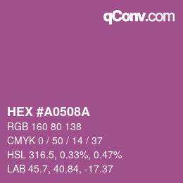 Color code: HEX #A0508A | qconv.com