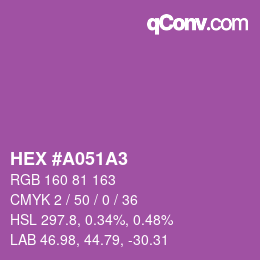 Color code: HEX #A051A3 | qconv.com
