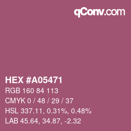 Farbcode: HEX #A05471 | qconv.com