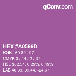 Color code: HEX #A0599D | qconv.com