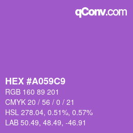 Color code: HEX #A059C9 | qconv.com