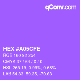 Color code: HEX #A05CFE | qconv.com