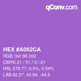 Color code: HEX #A062CA | qconv.com