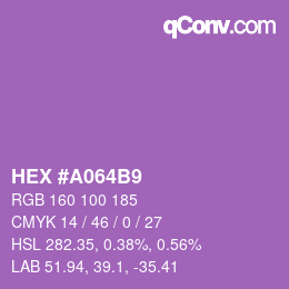 Color code: HEX #A064B9 | qconv.com