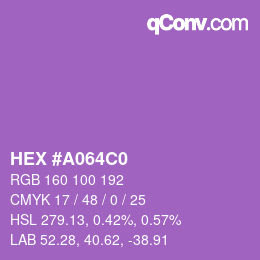 Color code: HEX #A064C0 | qconv.com