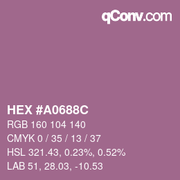 Color code: HEX #A0688C | qconv.com