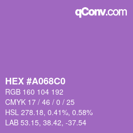 颜色代码: HEX #A068C0 | qconv.com