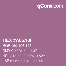 颜色代码: HEX #A06A8F | qconv.com