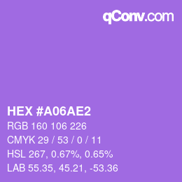 Farbcode: HEX #A06AE2 | qconv.com