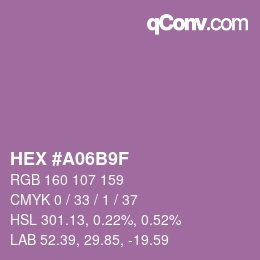 Código de color: HEX #A06B9F | qconv.com