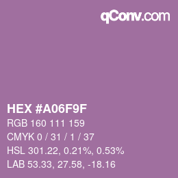 Color code: HEX #A06F9F | qconv.com