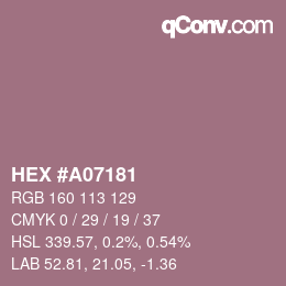 颜色代码: HEX #A07181 | qconv.com