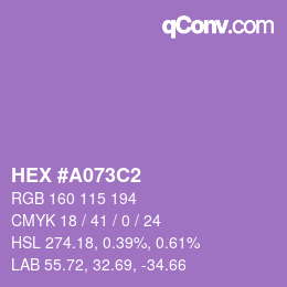 Color code: HEX #A073C2 | qconv.com