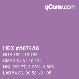 カラーコード: HEX #A074A8 | qconv.com